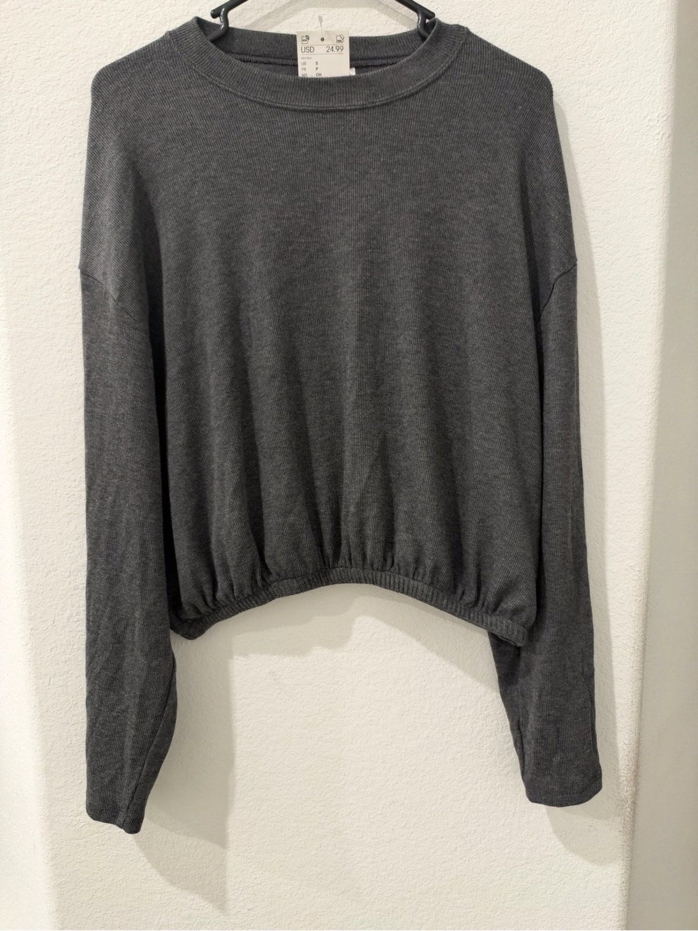Women's Gray Cropped Sweatshirt from H&M